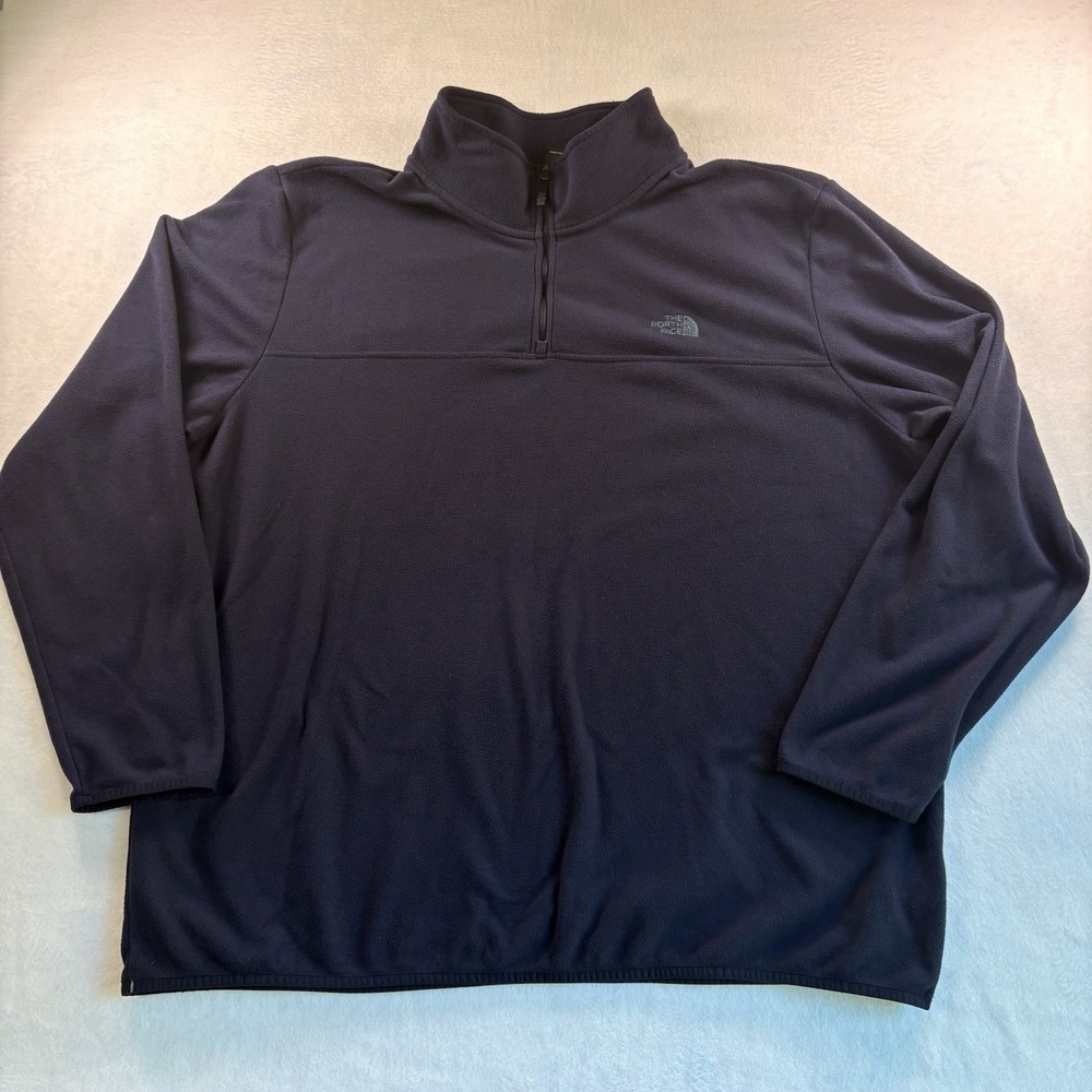 The North Face Jacket Mens 3XL  Navy Blue Cedar Trail Grid Fleece Lining 1/4 Zip